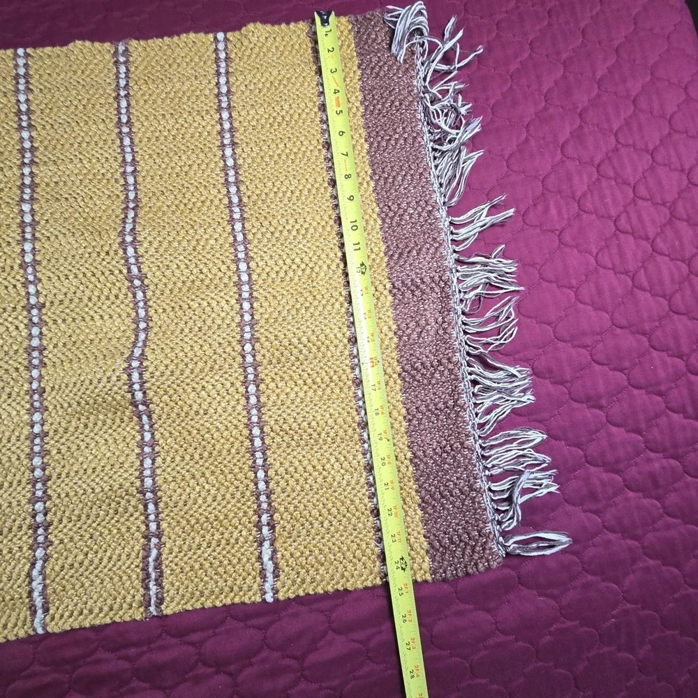 Rug Mustard Yellow Brown White 44